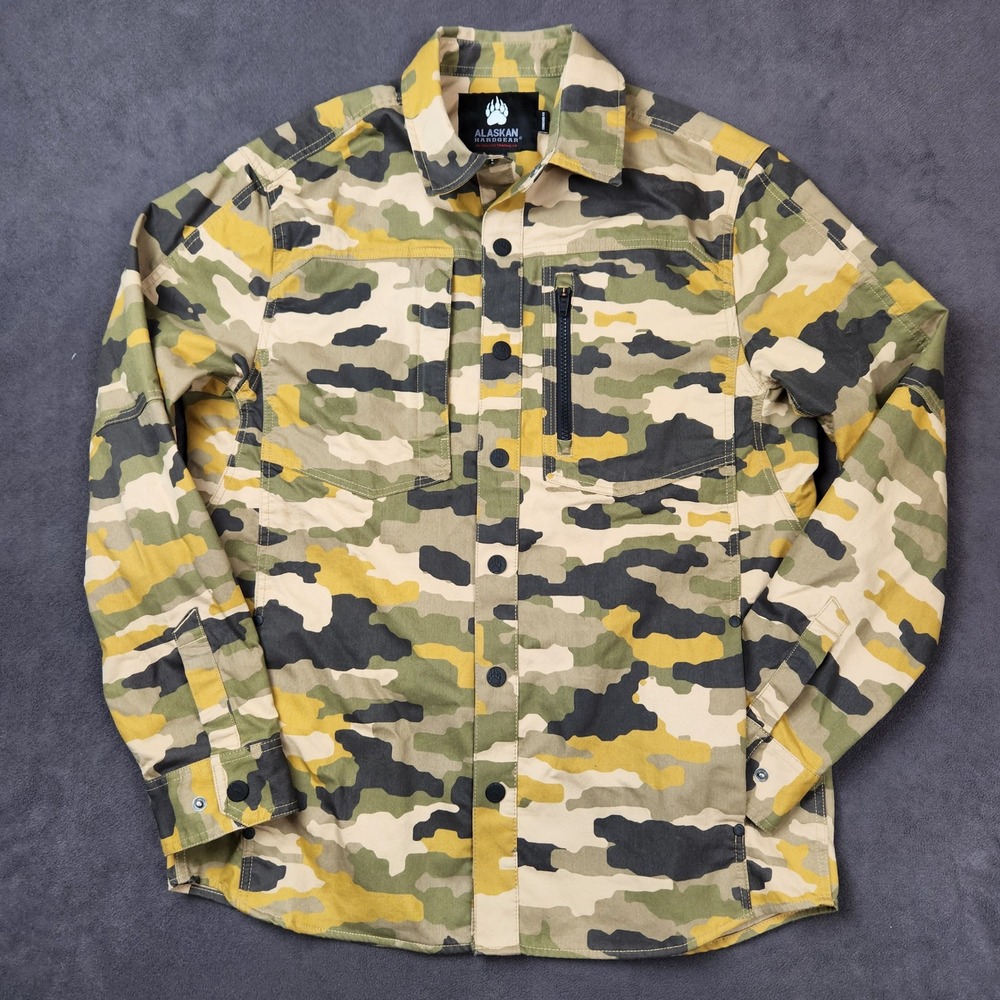 Duluth‎ Trading Co Alaskan Hardgear Snap Button Camo Shirt Jacket Mens Medium